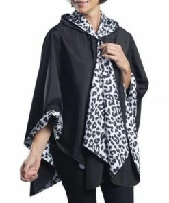 RainCaper- Black/White Animal Print Travel Cape Apparel & Accessories
