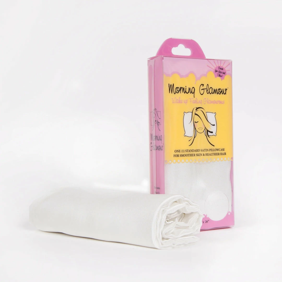 DM Merchandising - Morning Glamour Satin Pillow Case - Ivory Bath & Body 2 DM Merchandising - Morning Glamour Satin Pillow Case - Ivory Bath & Body