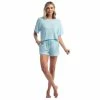 Softies Dream Slouchy Tee Top With Shorts Lounge Set - Heather Glacier Blue