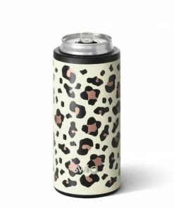 Swig Life Skinny Can Cooler- Luxy Leopard Drinkware
