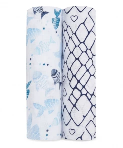Aden + Anais Large Swaddles- Gone Fishing