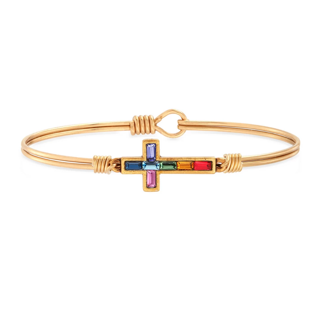 Luca+Danni- Baguette Cross Bangle Bracelet 4 Luca+Danni- Baguette Cross Bangle Bracelet