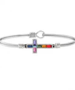 Luca+Danni- Baguette Cross Bangle Bracelet 8 Luca+Danni- Baguette Cross Bangle Bracelet
