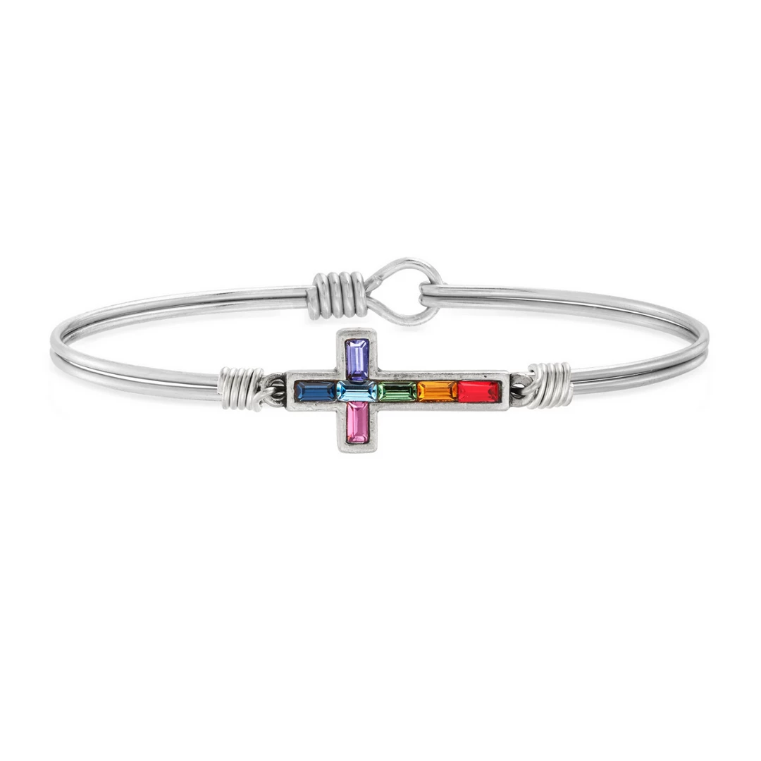 Luca+Danni- Baguette Cross Bangle Bracelet 5 Luca+Danni- Baguette Cross Bangle Bracelet