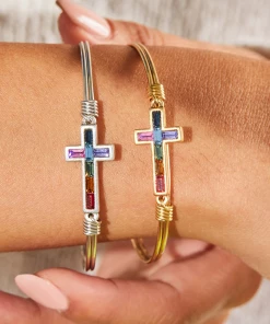 Luca+Danni- Baguette Cross Bangle Bracelet 9 Luca+Danni- Baguette Cross Bangle Bracelet