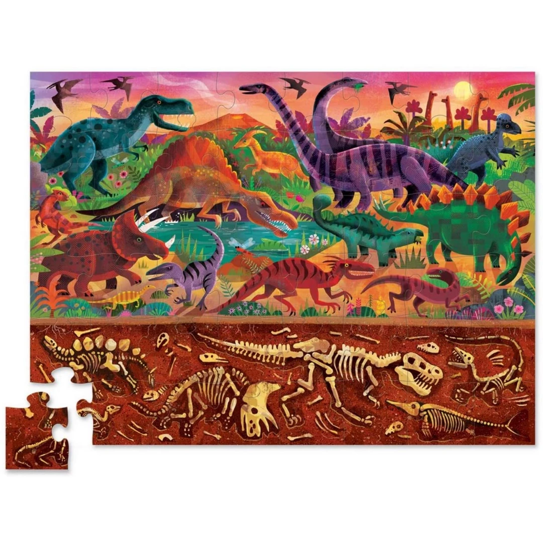 Crocodile Creek - Above + Below 48 Piece Dinosaur World Puzzle 4 Crocodile Creek - Above + Below 48 Piece Dinosaur World Puzzle