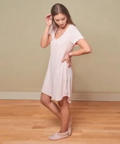 Faceplant Dreams - Claire Short Sleeve Nightgown - Pink Apparel & Accessories