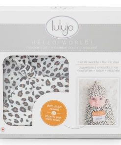 Baby Lulujo Hello World Newborn Set- Leopard