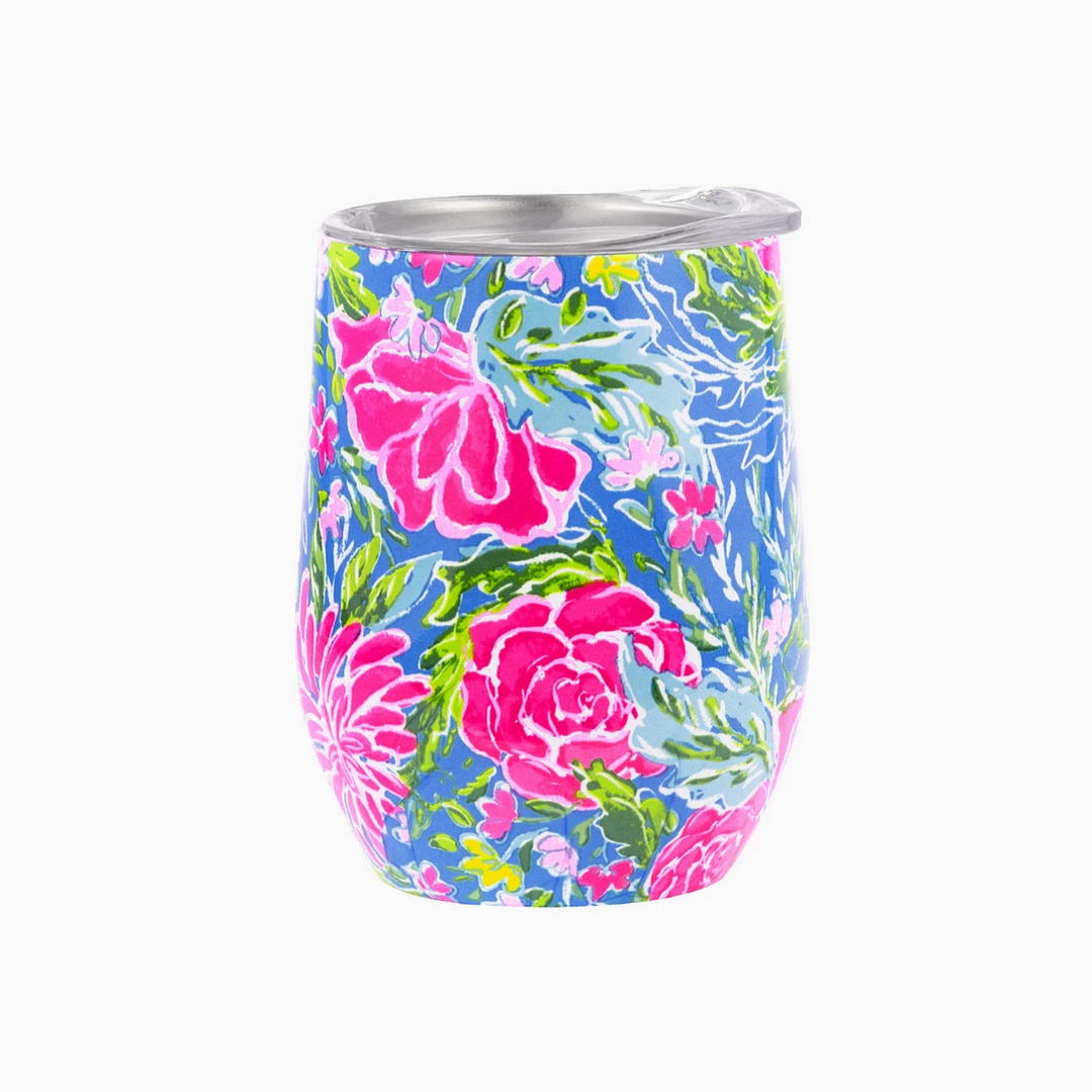 Lilly Pulitzer Stemless Tumbler - Blue Bunny Business 3 Lilly Pulitzer Stemless Tumbler - Blue Bunny Business