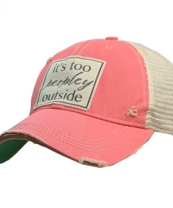 Vintage Life - It's Too Peopley Outside - Distressed Trucker Cap Apparel & Accessories