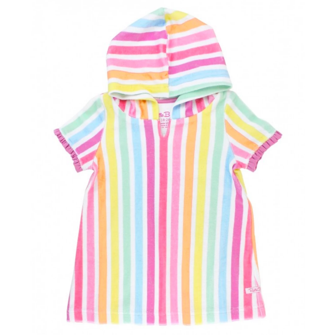 Ruffle Butts - Rainbow Dream Stripe Ruffle Terry Cover-Up New Arrivals 3 Ruffle Butts - Rainbow Dream Stripe Ruffle Terry Cover-Up New Arrivals
