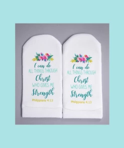 New Beginnings Designs New Beginnings - Standing On The Word Socks - I Can Do All Things Apparel & Accessories