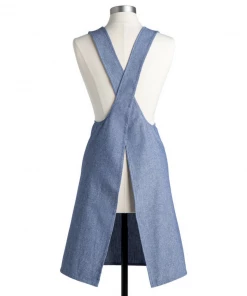 Demdaco - Meadow Flowers Denim Blue One Size Cotton Fabric Kitchen Front Pocket Apron Kitchen & Home