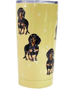 Serengeti Dog Tumbler - Black Dachshund Drinkware