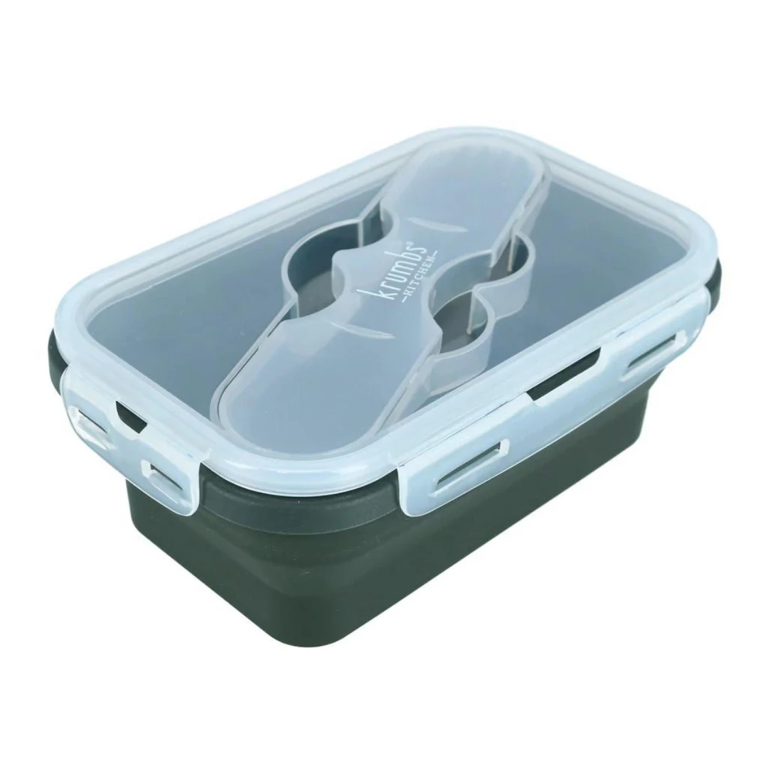 Krumbs Kitchen - Silicone Lunch Container - Black 3 Krumbs Kitchen - Silicone Lunch Container - Black