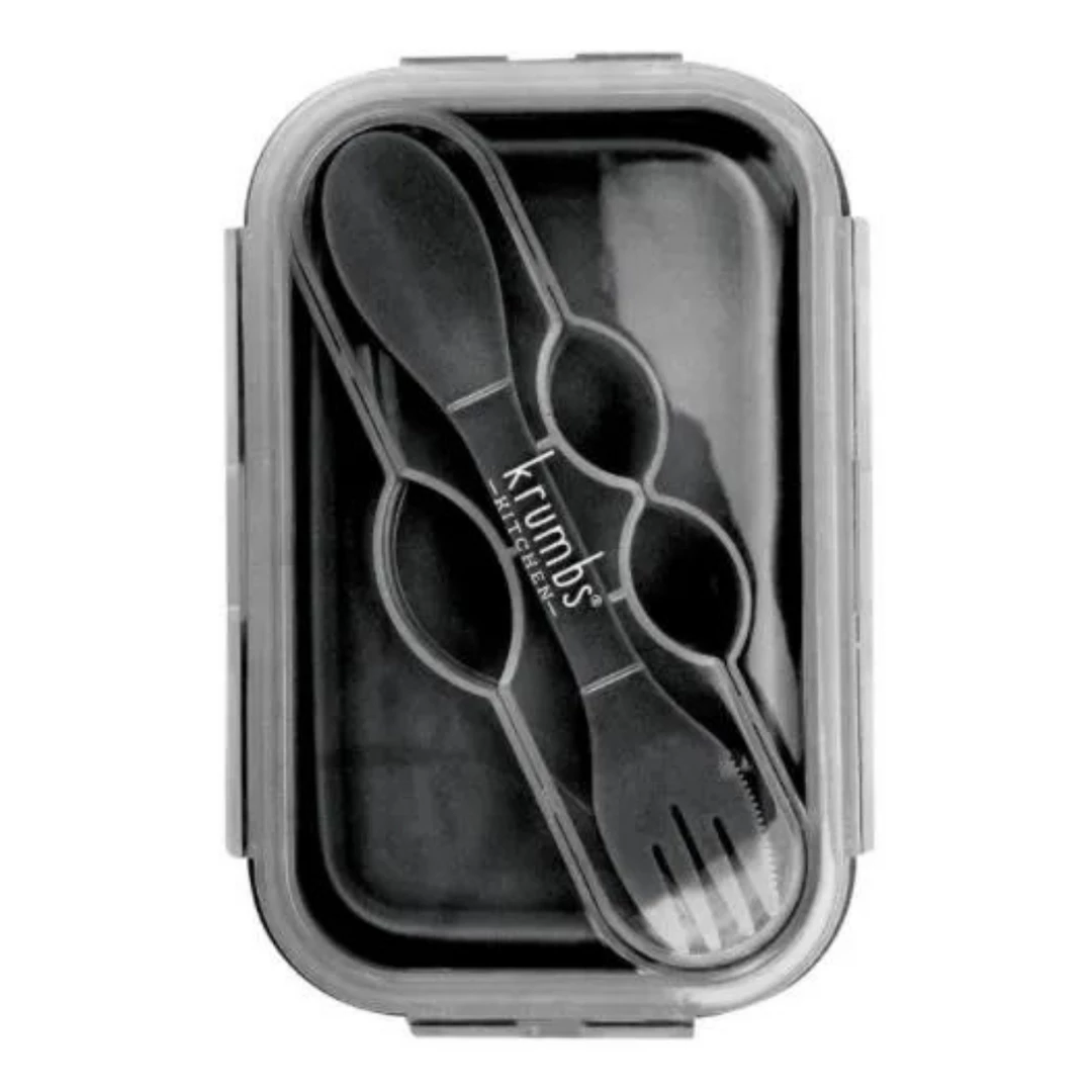 Krumbs Kitchen - Silicone Lunch Container - Black 4 Krumbs Kitchen - Silicone Lunch Container - Black