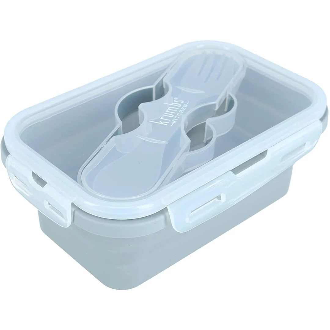 Kitchen & Home Krumbs Kitchen - Silicone Lunch Container - Grey 2 Kitchen & Home Krumbs Kitchen - Silicone Lunch Container - Grey