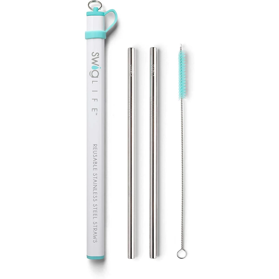 SwigLife Drinkware Swig Life Stainless Steel Straw Set 3 SwigLife Drinkware Swig Life Stainless Steel Straw Set