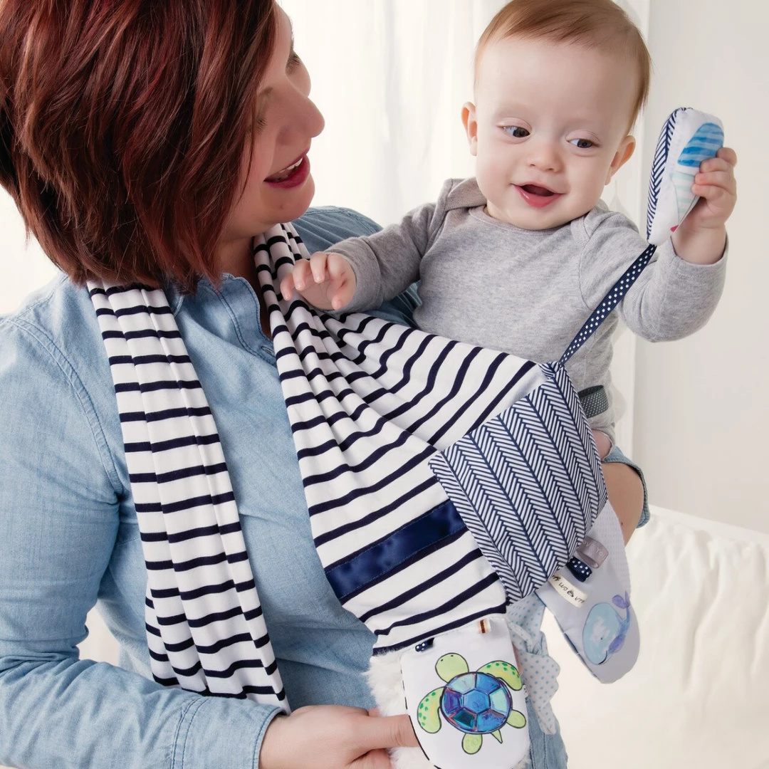 Demdaco - Mommy & Me Activity Scarf - Blue & White 7 Demdaco - Mommy & Me Activity Scarf - Blue & White