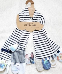 Demdaco - Mommy & Me Activity Scarf - Blue & White