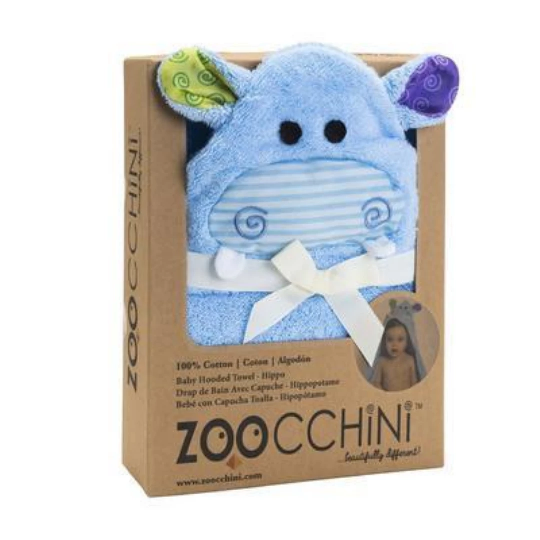 Zoocchini Hooded Baby Towel- Hippo 5 Zoocchini Hooded Baby Towel- Hippo