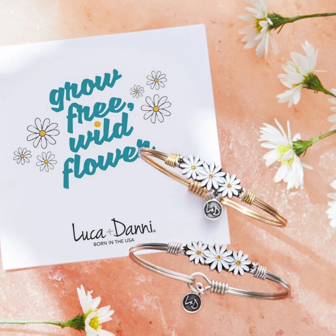 Luca+Danni- Daisy Bangle Bracelet Inspirational 3 Luca+Danni- Daisy Bangle Bracelet Inspirational