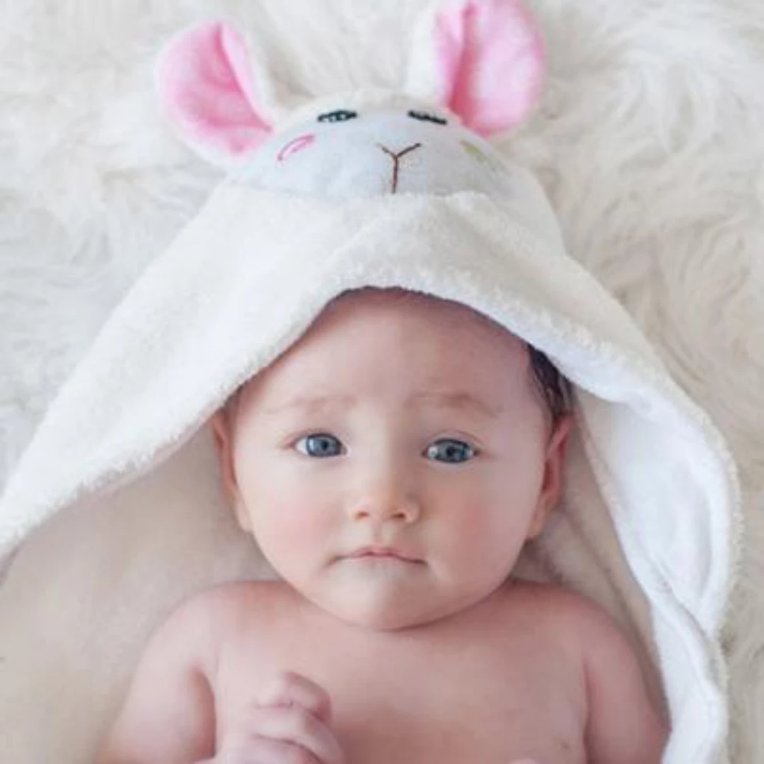 Zoocchini Hooded Baby Towel- Lamb 3 Zoocchini Hooded Baby Towel- Lamb