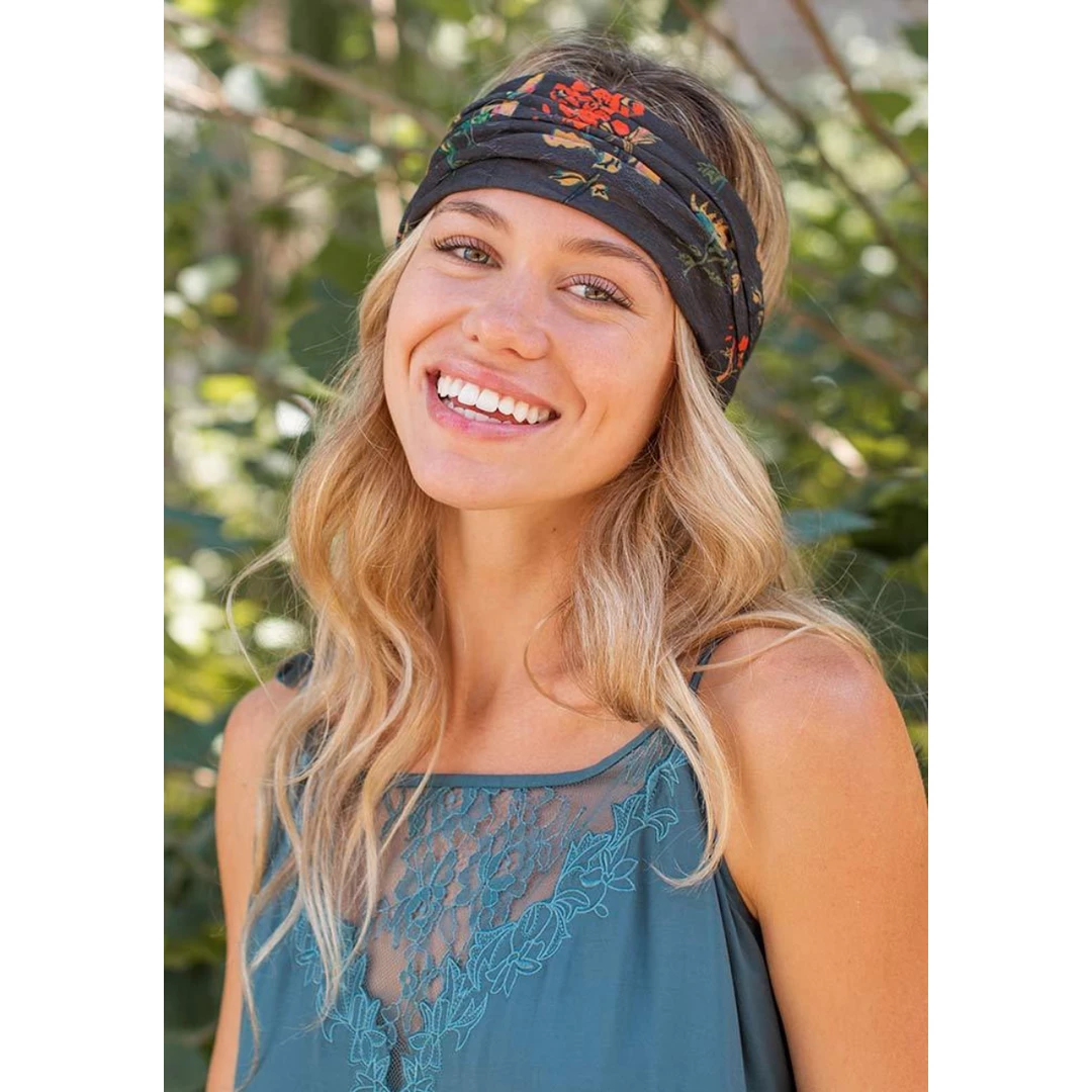 Apparel & Accessories Natural Life Boho Bandeau- Charcoal Floral 4 Apparel & Accessories Natural Life Boho Bandeau- Charcoal Floral