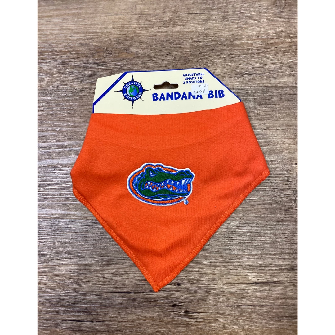 Creative Knitwear Baby Bandana Bib - UF Gators - Orange 3 Creative Knitwear Baby Bandana Bib - UF Gators - Orange
