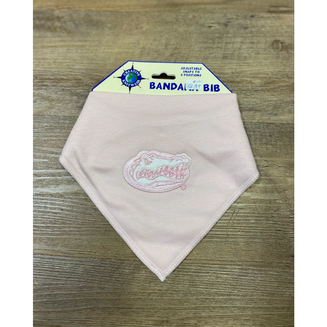 Creative Knitwear Baby Bandana Bib - UF Gators - Pink 3 Creative Knitwear Baby Bandana Bib - UF Gators - Pink