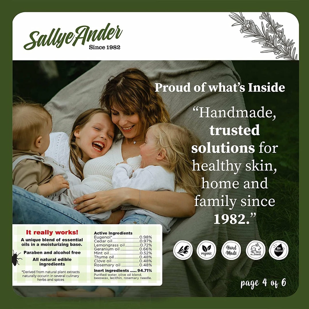 Sallye Ander Baby No-Bite-Me Natural Bug Repellent & Anti Itch Cream 5 Sallye Ander Baby No-Bite-Me Natural Bug Repellent & Anti Itch Cream
