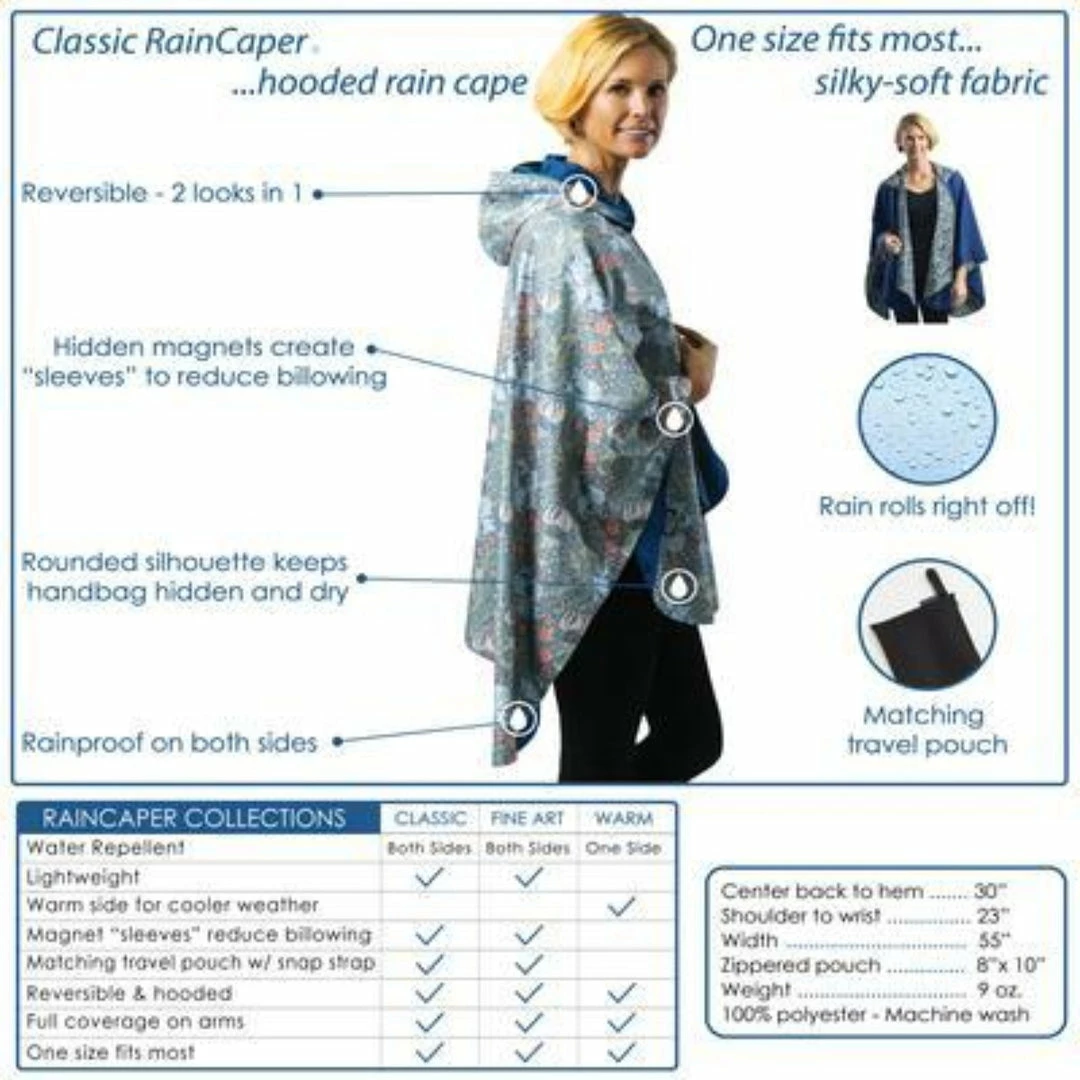 RainCaper- Black/White Animal Print Travel Cape Apparel & Accessories 5 RainCaper- Black/White Animal Print Travel Cape Apparel & Accessories