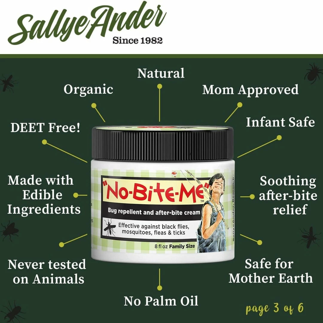 Sallye Ander Baby No-Bite-Me Natural Bug Repellent & Anti Itch Cream 4 Sallye Ander Baby No-Bite-Me Natural Bug Repellent & Anti Itch Cream
